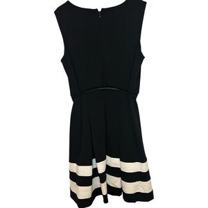 Calvin Klein Black Dress white stripe belt size 12